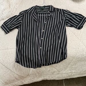 Ralph Lauren Black and White Striped Casual Shirt